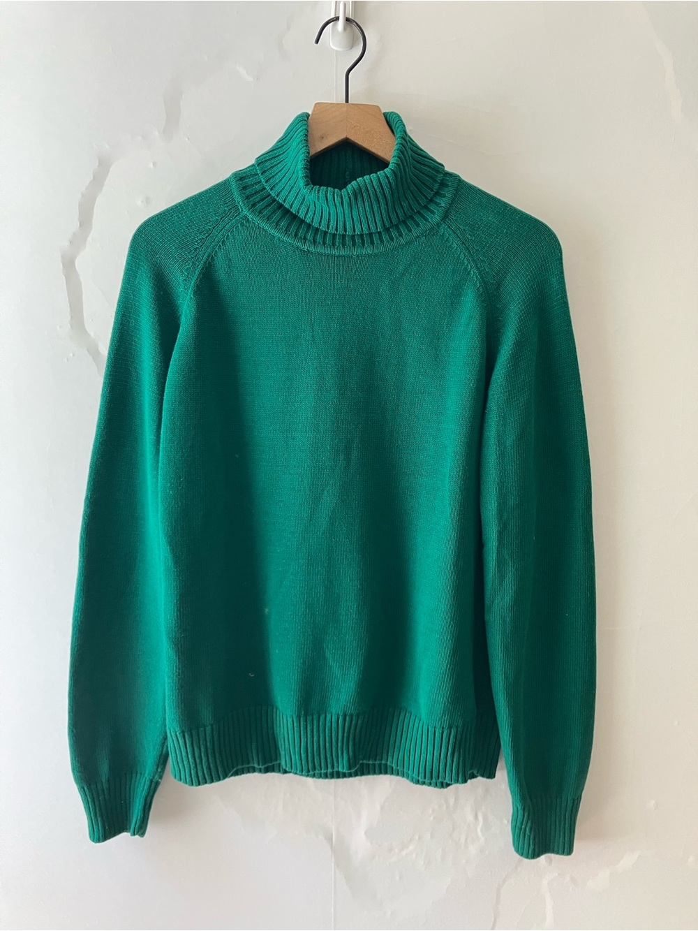 JEANNE PIERRE Classic Green Turtleneck Sweater